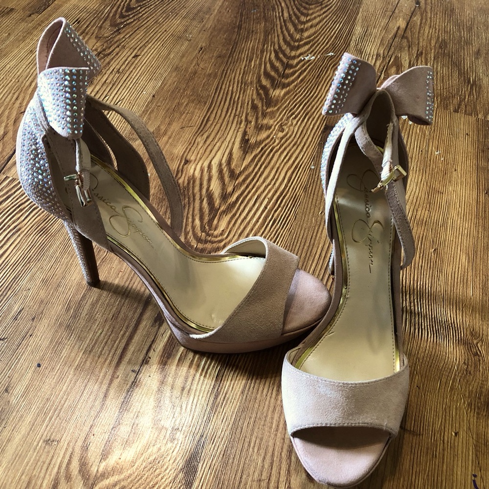 Jessica Simpson baani pink dress heels